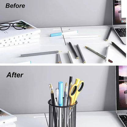 Gold Metal Pen Holder Cup for Desk Makeup Brushes Pencil Holders Home Office Organizer