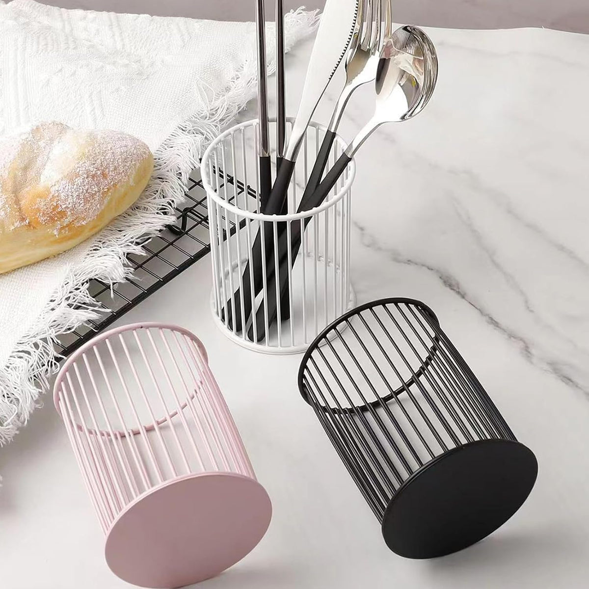 Gold Metal Pen Holder Cup for Desk Makeup Brushes Pencil Holders Home Office Organizer