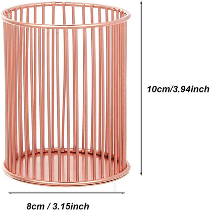 Gold Metal Pen Holder Cup for Desk Makeup Brushes Pencil Holders Home Office Organizer