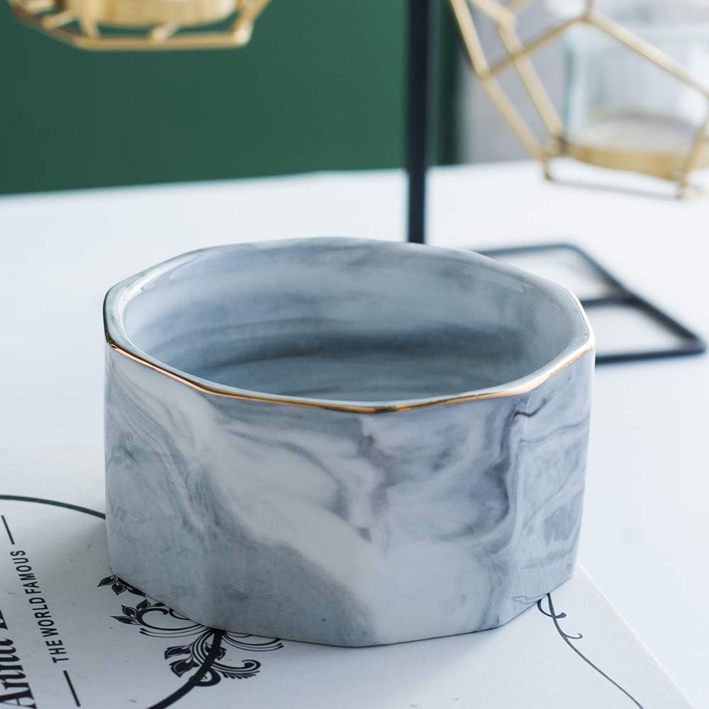 Paper Clip Holder Ceramic Marbling Paper Clip Dispenser for Desk Paper Clip Organizer Office Binder Clip Holder (Pink)