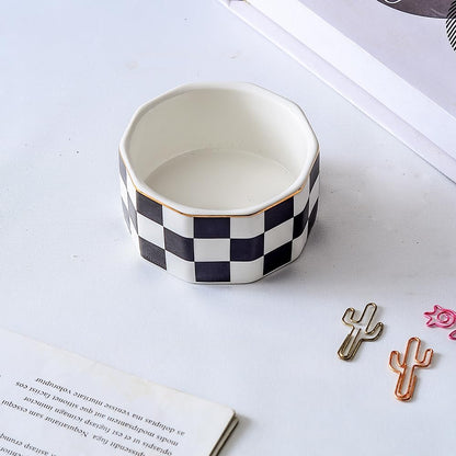 Paper Clip Holder Ceramic Marbling Paper Clip Dispenser for Desk Paper Clip Organizer Office Binder Clip Holder (Pink)