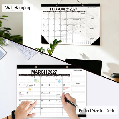 Desk Calendar 2026-2027 - 19 Month Desk Top Calendar, 17x12''