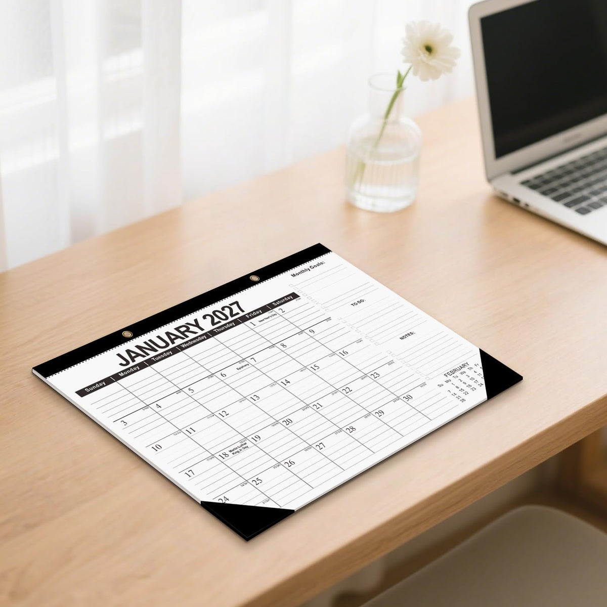 Desk Calendar 2026-2027 - 19 Month Desk Top Calendar, 17x12''
