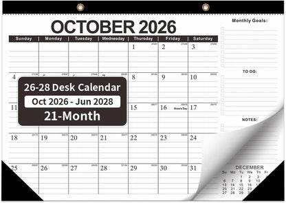 Desk Calendar 2026-2027 - 19 Month Desk Top Calendar, 17x12''