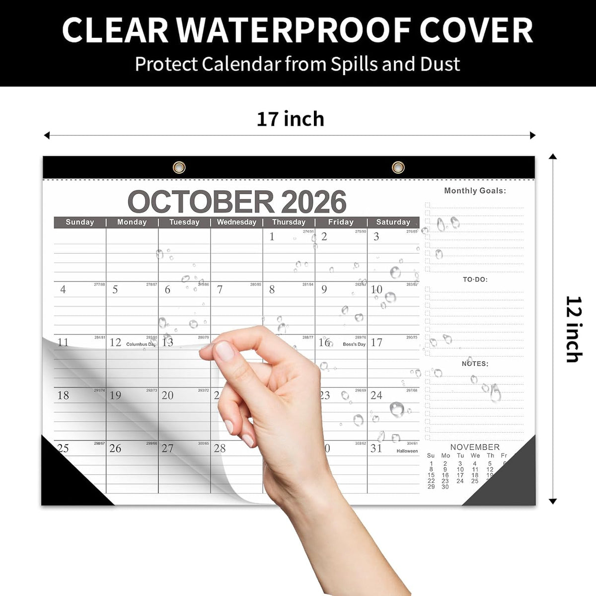 Desk Calendar 2026-2027 - 19 Month Desk Top Calendar, 17x12''