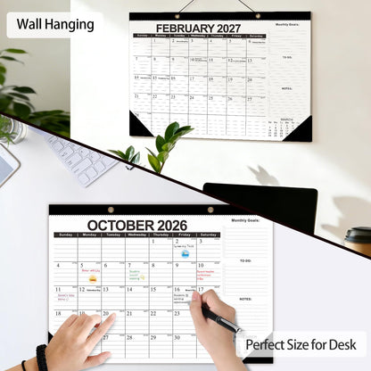 Desk Calendar 2026-2027 - 19 Month Desk Top Calendar, 17x12''
