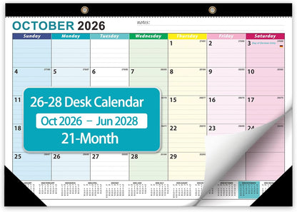 Desk Calendar 2026-2027 - 19 Month Desk Top Calendar, 17x12''