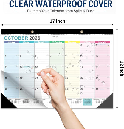 Desk Calendar 2026-2027 - 19 Month Desk Top Calendar, 17x12''