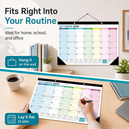 Desk Calendar 2026-2027 - 19 Month Desk Top Calendar, 17x12''