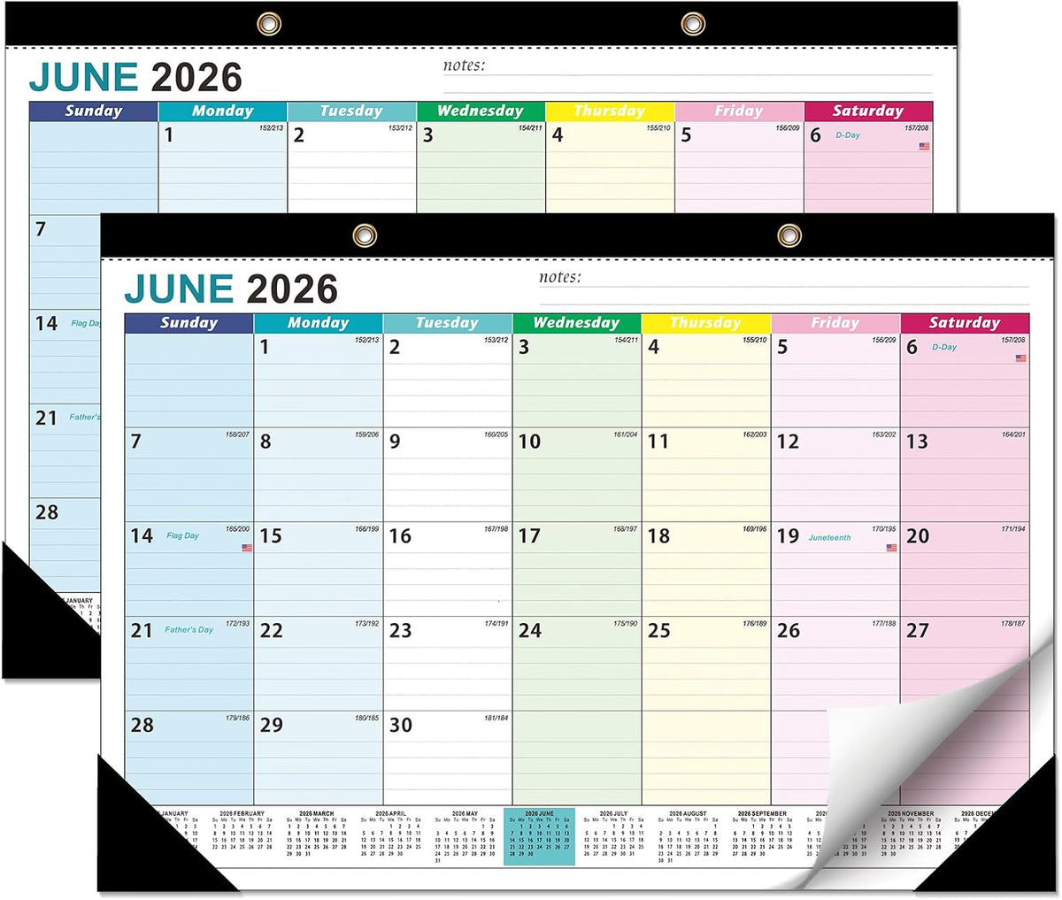 Desk Calendar 2026-2027 - 19 Month Desk Top Calendar, 17x12''