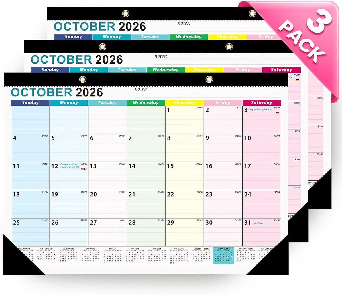 Desk Calendar 2026-2027 - 19 Month Desk Top Calendar, 17x12''