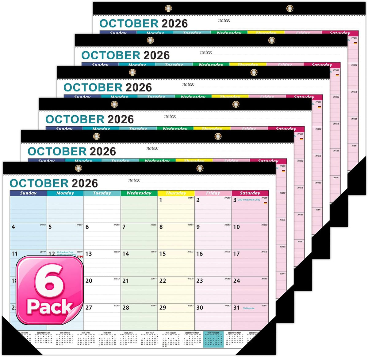Desk Calendar 2026-2027 - 19 Month Desk Top Calendar, 17x12''
