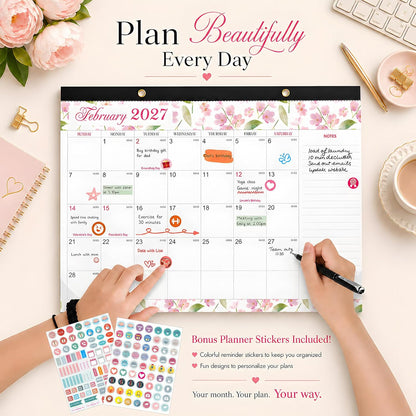 Desk Calendar 2026-2027 - 19 Month Desk Top Calendar, 17x12''