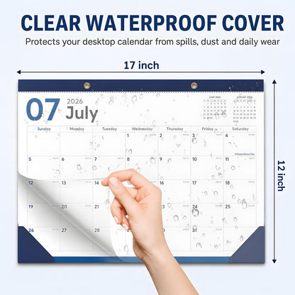 Desk Calendar 2026-2027 - 19 Month Desk Top Calendar, 17x12''