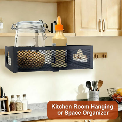 Under Desk Organizer 360° Swivel with Cup Holder,Holds Up to 7lbs