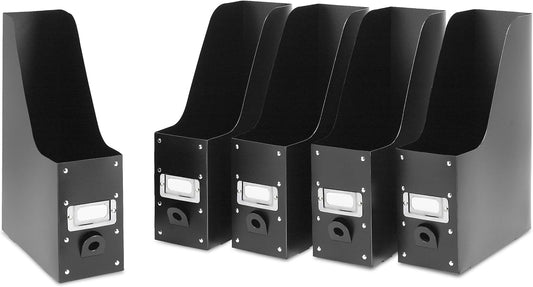 Magazine Storage Desk Organizers - Black (Set of 5)