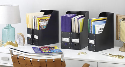 Magazine Storage Desk Organizers - Black (Set of 5)