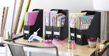 Magazine Storage Desk Organizers - Black (Set of 5)