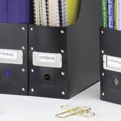 Magazine Storage Desk Organizers - Black (Set of 5)