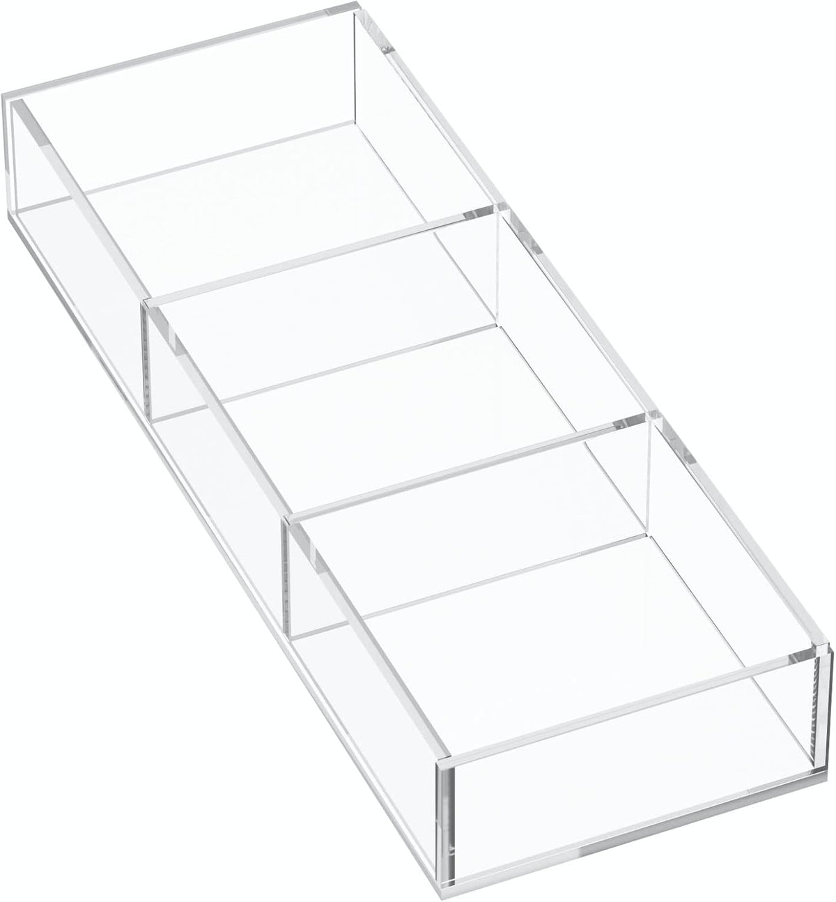 Acrylic Drawer Organizer, 6 Section Clear Makeup Tray Organizer for Drawer Office Bedroom(11.8x11.8 inch)