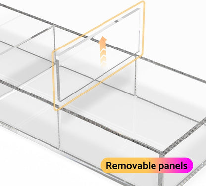 Acrylic Drawer Organizer, 6 Section Clear Makeup Tray Organizer for Drawer Office Bedroom(11.8x11.8 inch)