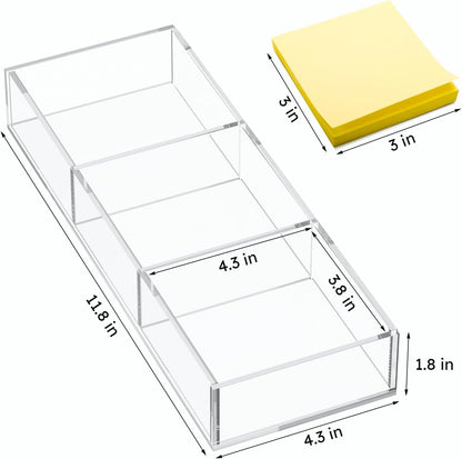Acrylic Drawer Organizer, 6 Section Clear Makeup Tray Organizer for Drawer Office Bedroom(11.8x11.8 inch)