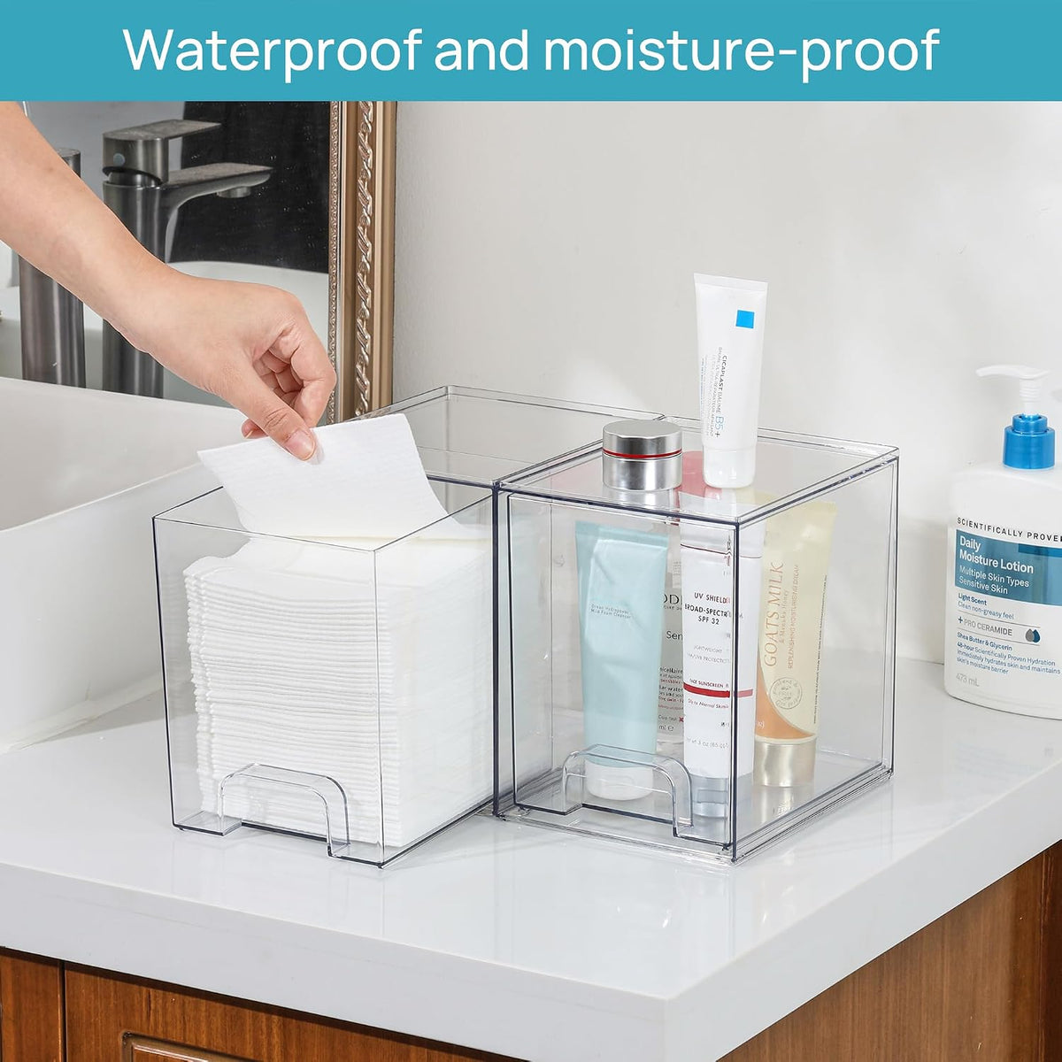 Small Clear Stackable Storage Drawers, Fits Narrow Spaces
