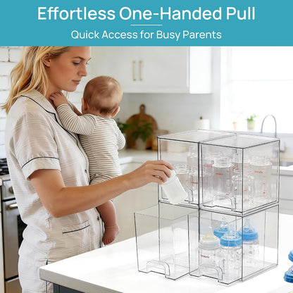 Small Clear Stackable Storage Drawers, Fits Narrow Spaces