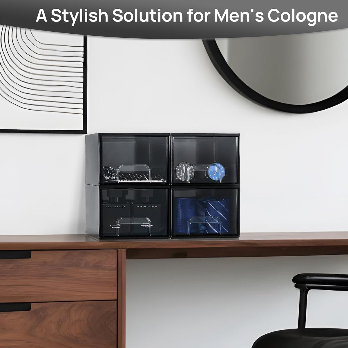 Small Clear Stackable Storage Drawers, Fits Narrow Spaces