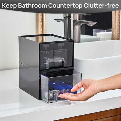 Small Clear Stackable Storage Drawers, Fits Narrow Spaces