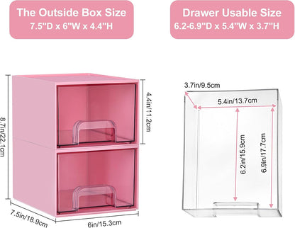 Small Clear Stackable Storage Drawers, Fits Narrow Spaces