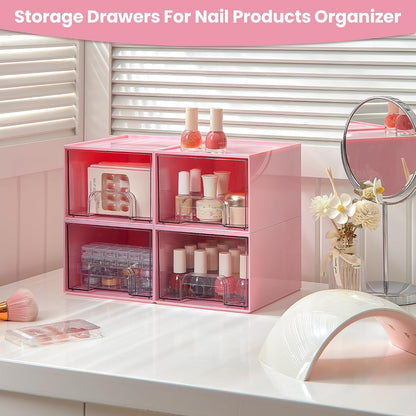 Small Clear Stackable Storage Drawers, Fits Narrow Spaces