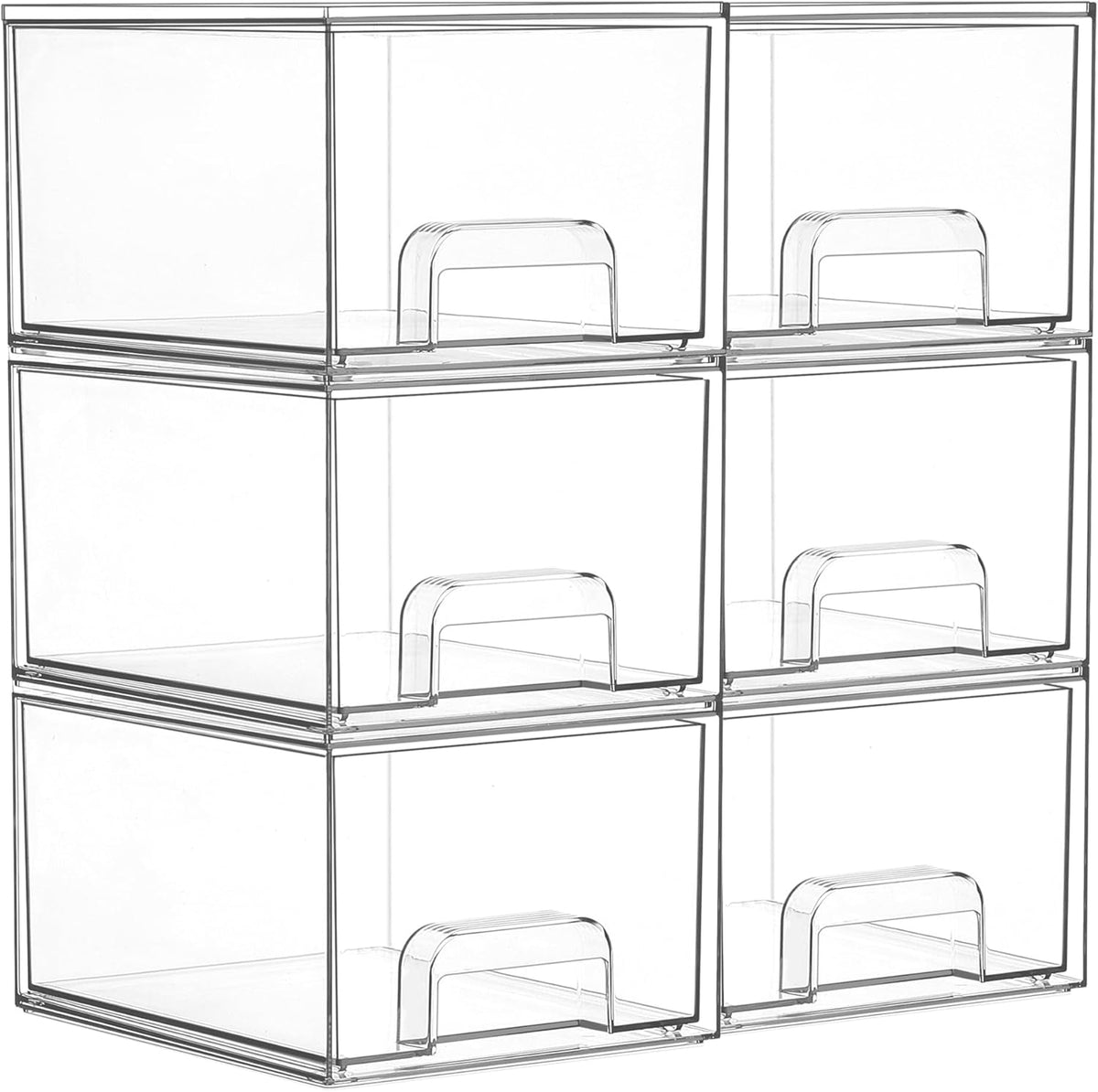 Small Clear Stackable Storage Drawers, Fits Narrow Spaces