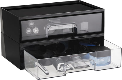Small Clear Stackable Storage Drawers, Fits Narrow Spaces