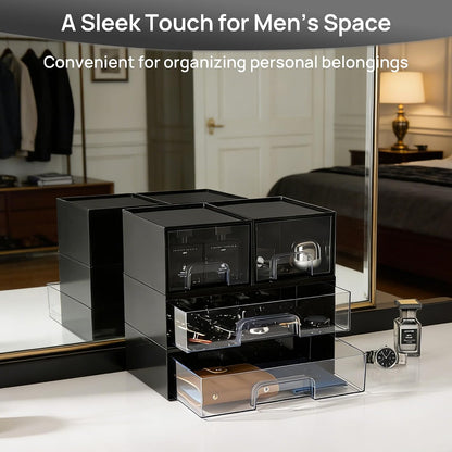 Small Clear Stackable Storage Drawers, Fits Narrow Spaces