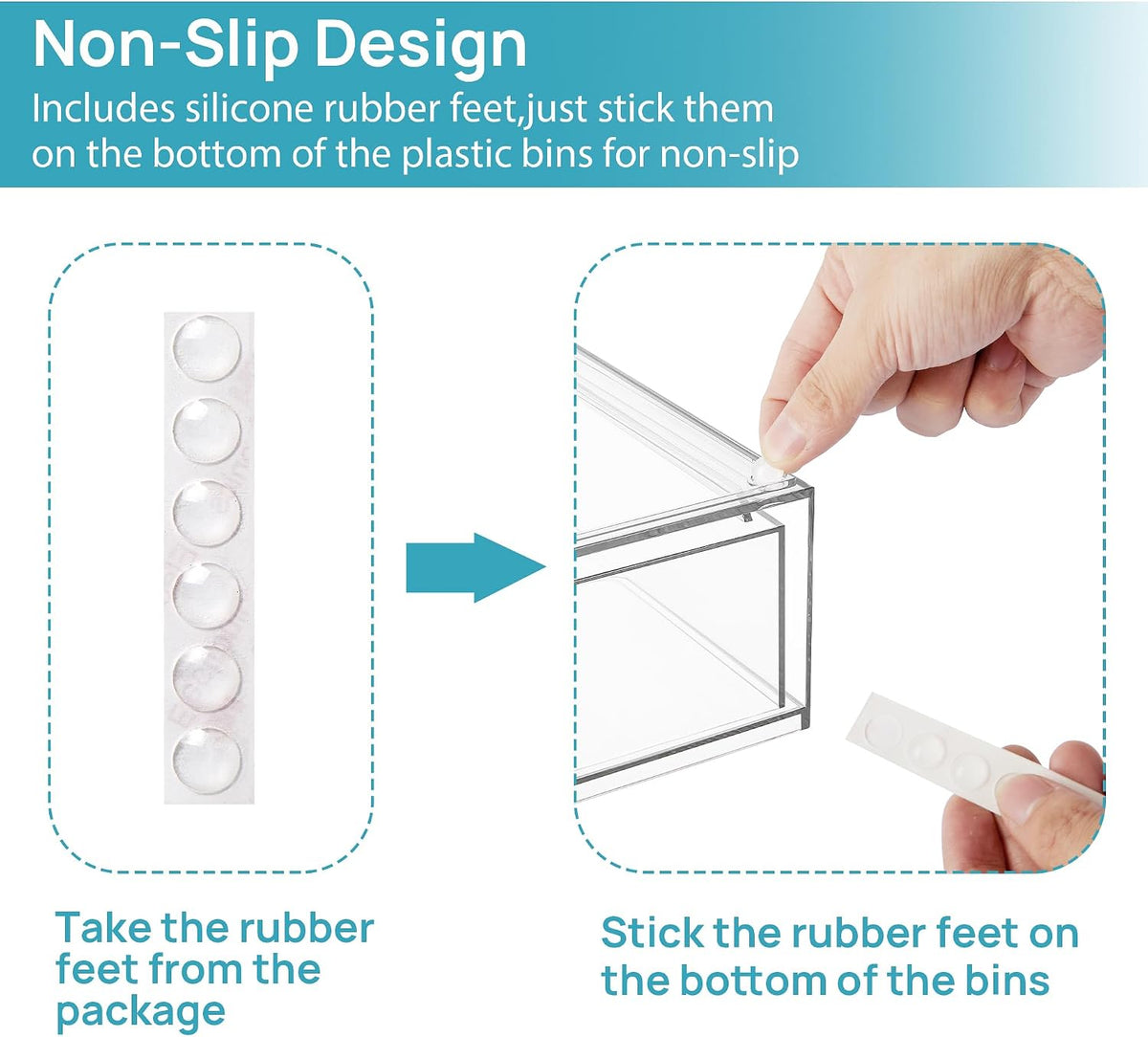 Small Clear Stackable Storage Drawers, Fits Narrow Spaces