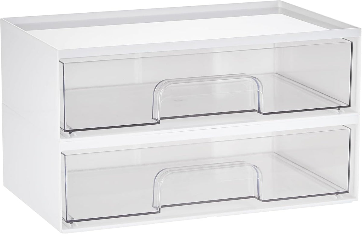 Small Clear Stackable Storage Drawers, Fits Narrow Spaces