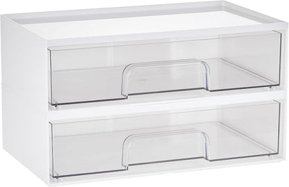 Small Clear Stackable Storage Drawers, Fits Narrow Spaces