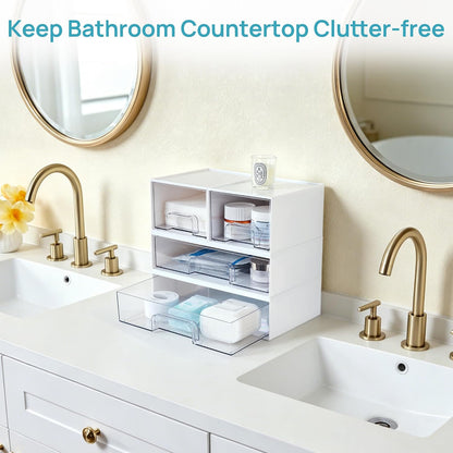 Small Clear Stackable Storage Drawers, Fits Narrow Spaces