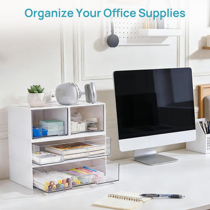 Small Clear Stackable Storage Drawers, Fits Narrow Spaces
