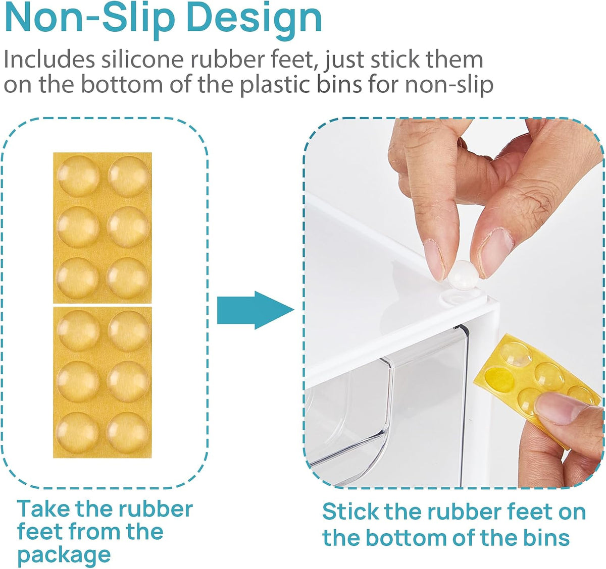 Small Clear Stackable Storage Drawers, Fits Narrow Spaces