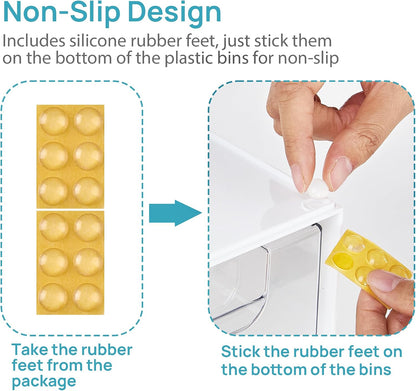 Small Clear Stackable Storage Drawers, Fits Narrow Spaces