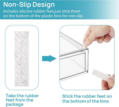 Small Clear Stackable Storage Drawers, Fits Narrow Spaces