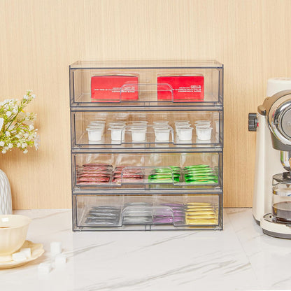 Small Clear Stackable Storage Drawers, Fits Narrow Spaces