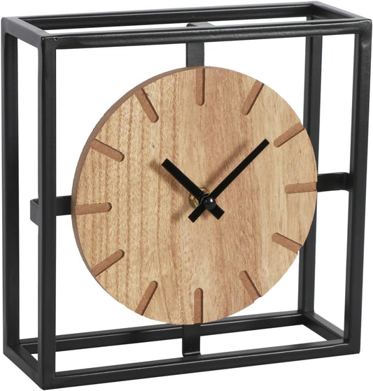 Vintage Black Table Clock on Stand
