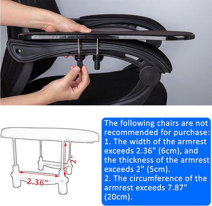 Arm Support Wrist Rest for Table and Chair, Ergonomic Armrest Desk Extender, Multifunctional Computer Mouse Pad Holder (Black)