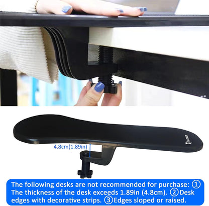 Arm Support Wrist Rest for Table and Chair, Ergonomic Armrest Desk Extender, Multifunctional Computer Mouse Pad Holder (Black)