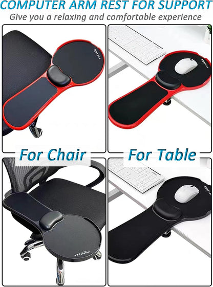 Arm Support Wrist Rest for Table and Chair, Ergonomic Armrest Desk Extender, Multifunctional Computer Mouse Pad Holder (Black)
