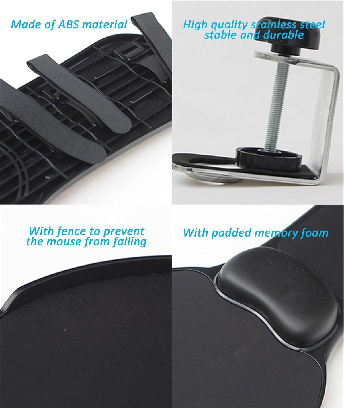 Arm Support Wrist Rest for Table and Chair, Ergonomic Armrest Desk Extender, Multifunctional Computer Mouse Pad Holder (Black)