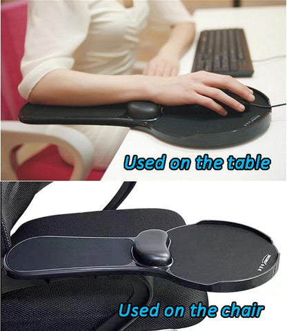 Arm Support Wrist Rest for Table and Chair, Ergonomic Armrest Desk Extender, Multifunctional Computer Mouse Pad Holder (Black)